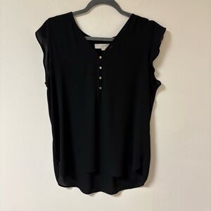 LOFT Black Women's Top Pullover Sleeveless  Polyester Medium